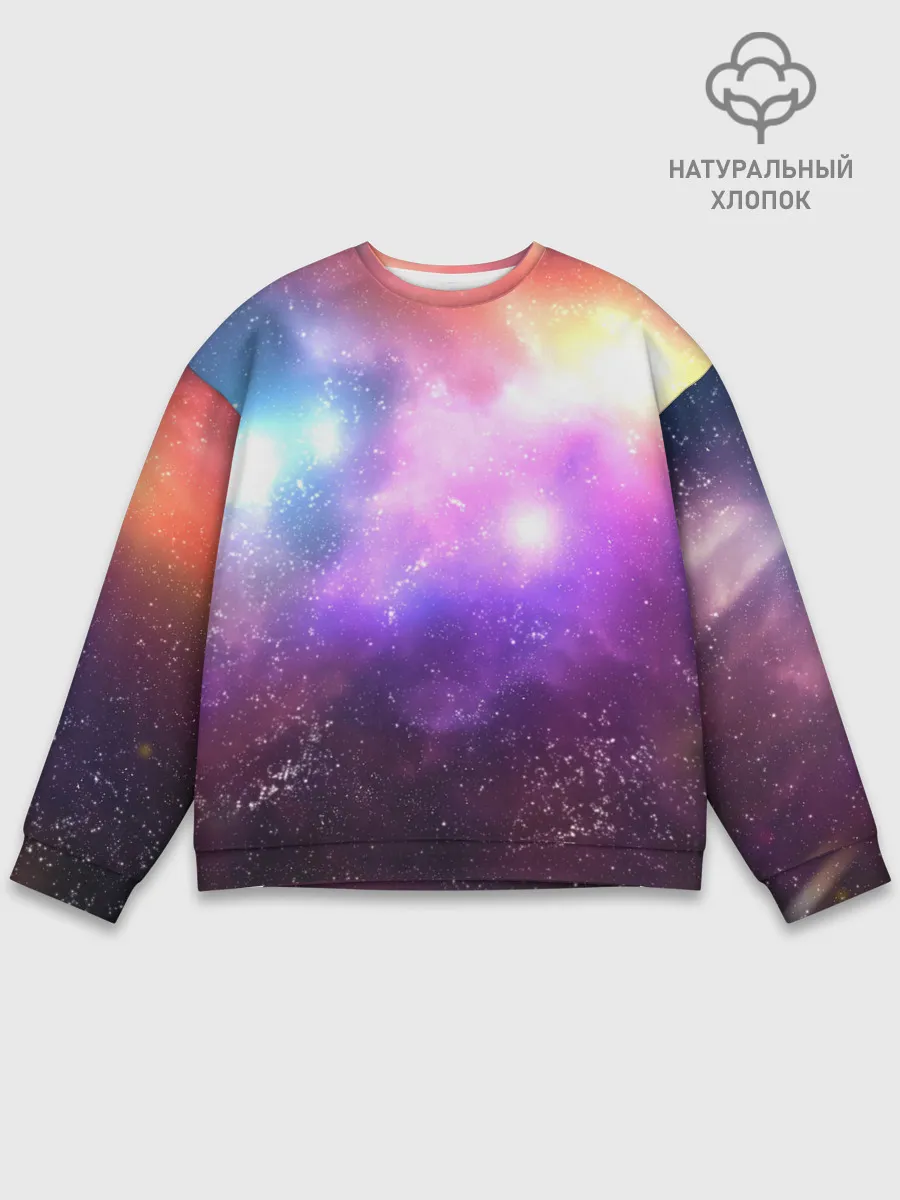 Мужской свитшот базовый / Космос, сияние и звезды