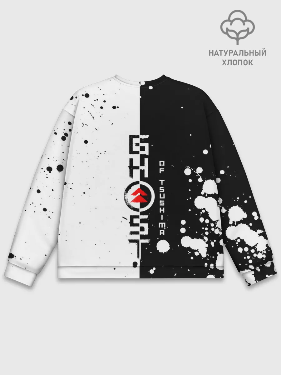 Мужской свитшот базовый / Самурай | ЧБ | Лого