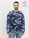 Мужской свитшот базовый / Синий камуфляж в клетку