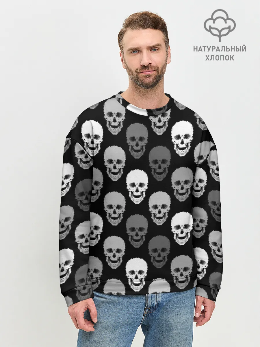 Мужской свитшот базовый / Черно-белый готический