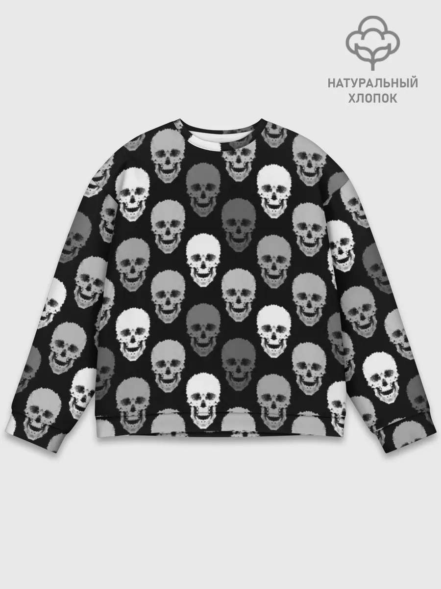Мужской свитшот базовый / Черно-белый готический