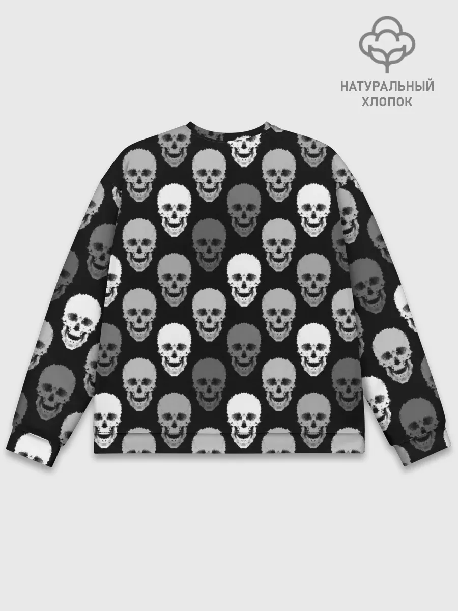 Мужской свитшот базовый / Черно-белый готический