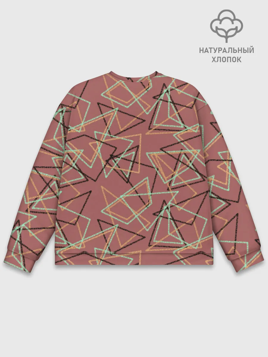 Мужской свитшот базовый / Террактовый геометрический