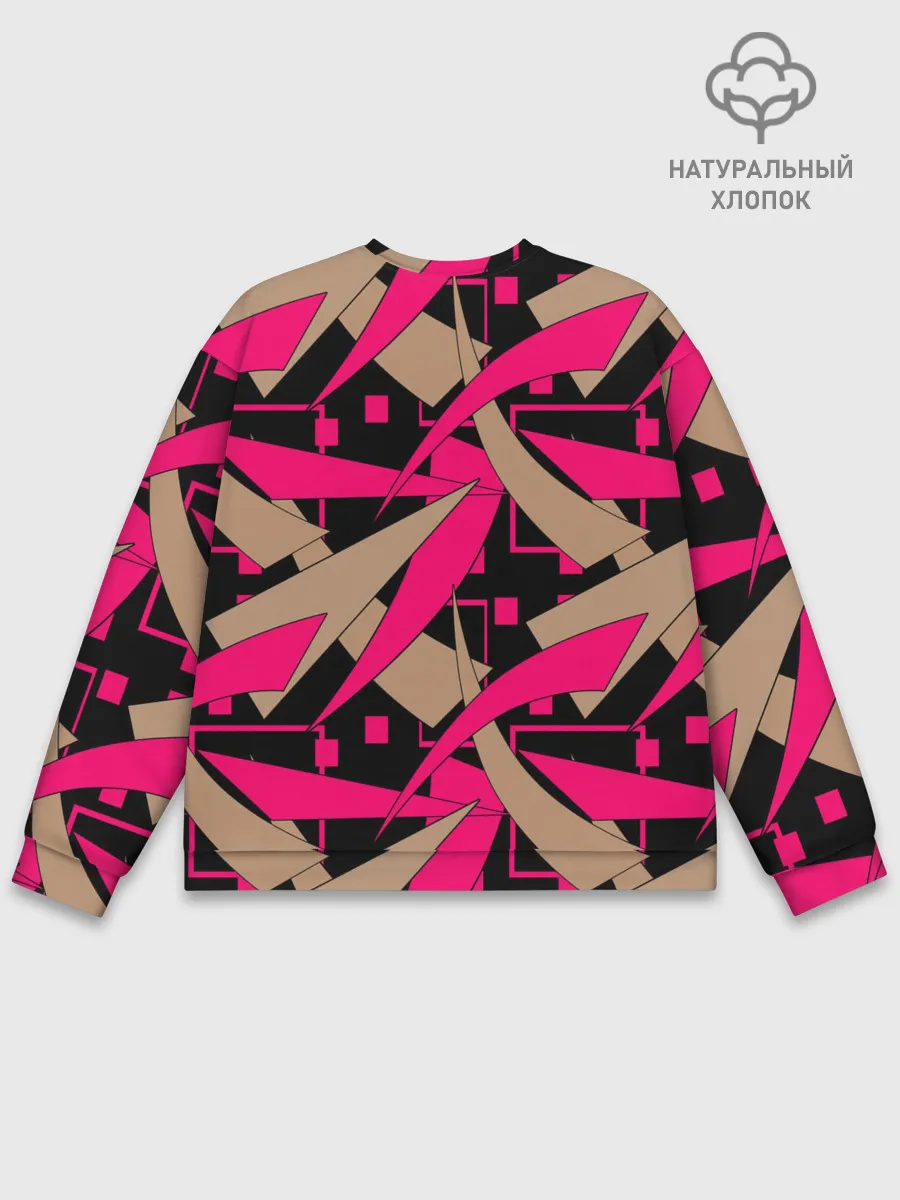 Мужской свитшот базовый / Яркий абстрактный узор