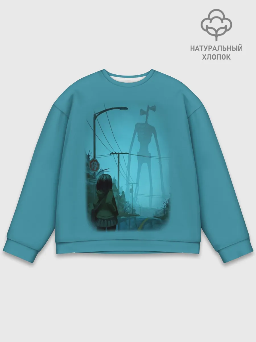 Мужской свитшот базовый / СИРЕНОГОЛОВЫЙ И ДЕВОЧКА