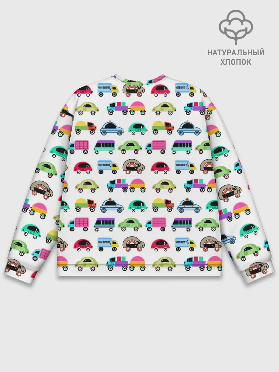 Мужской свитшот базовый / Веселые машинки