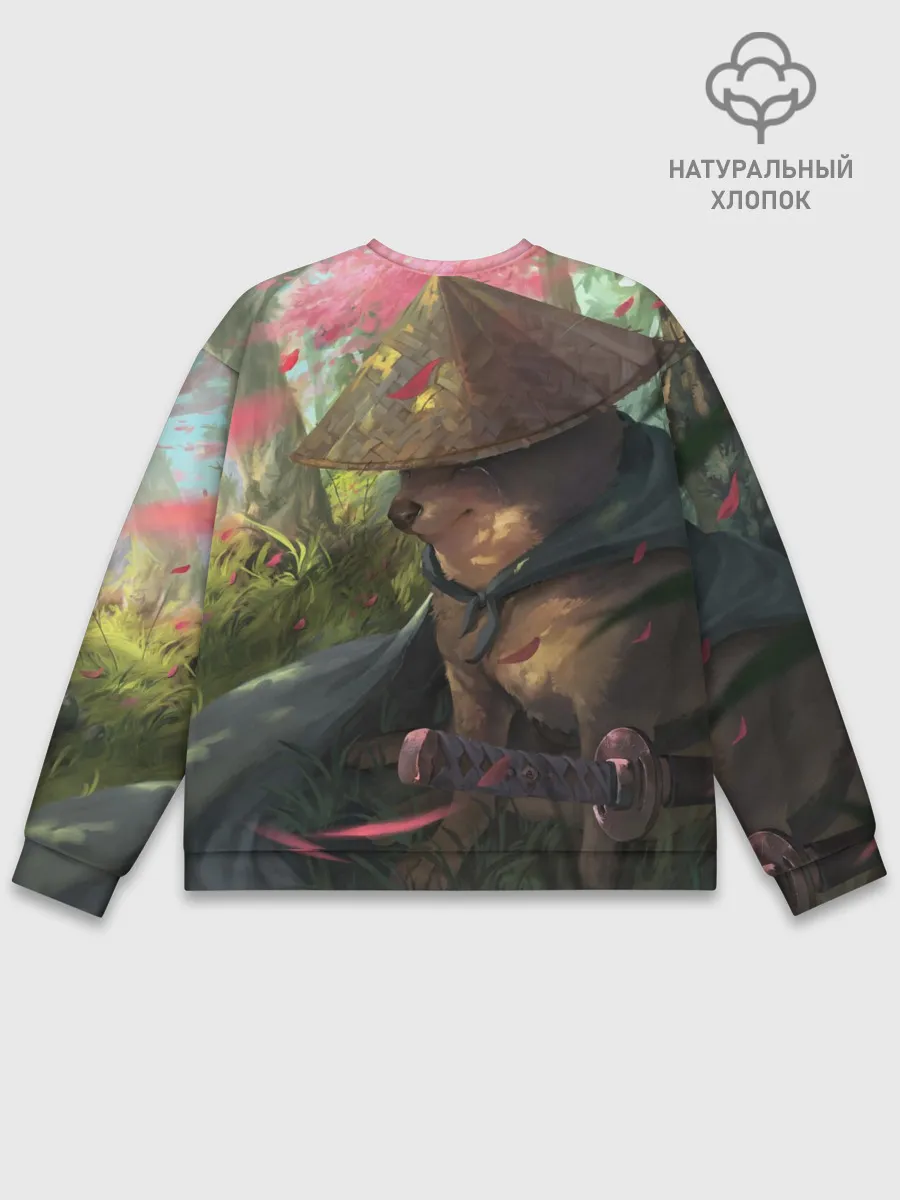 Мужской свитшот базовый / Собака Самурай плачет мем