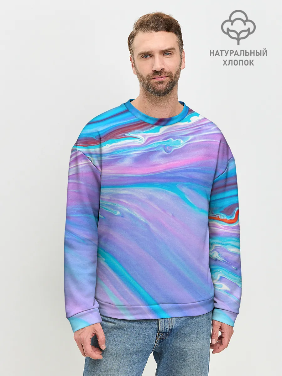 Мужской свитшот базовый / Абстрактный прилив