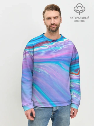 Мужской свитшот базовый / Абстрактный прилив