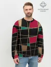 Мужской свитшот базовый / Модный абстрактный узор