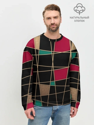 Мужской свитшот базовый / Модный абстрактный узор