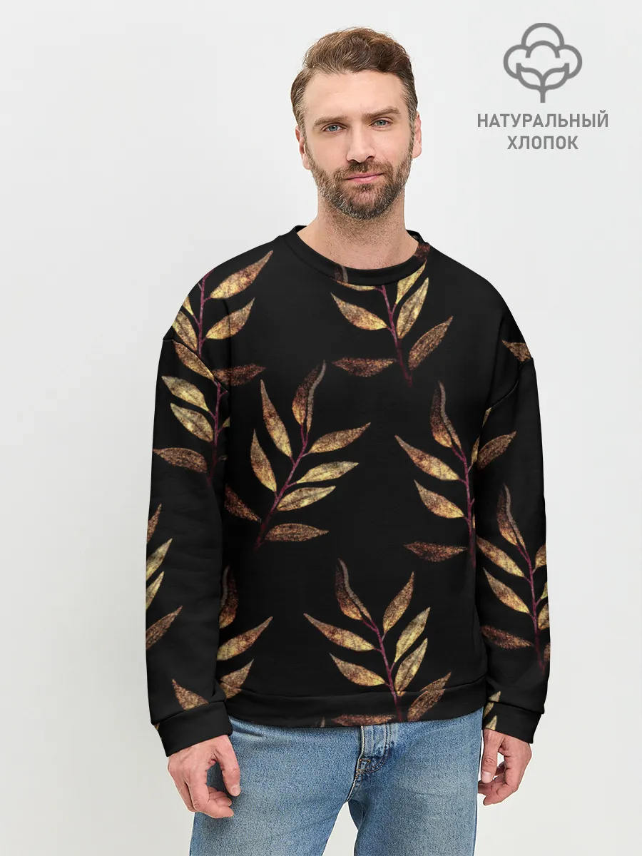 Мужской свитшот базовый / Золотисто-красные листья