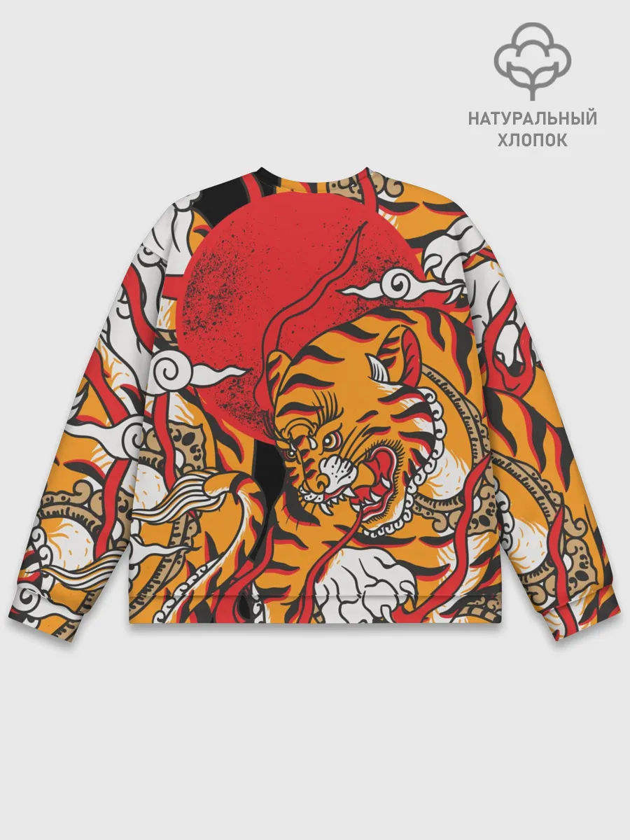 Мужской свитшот базовый / Самурайский тигр