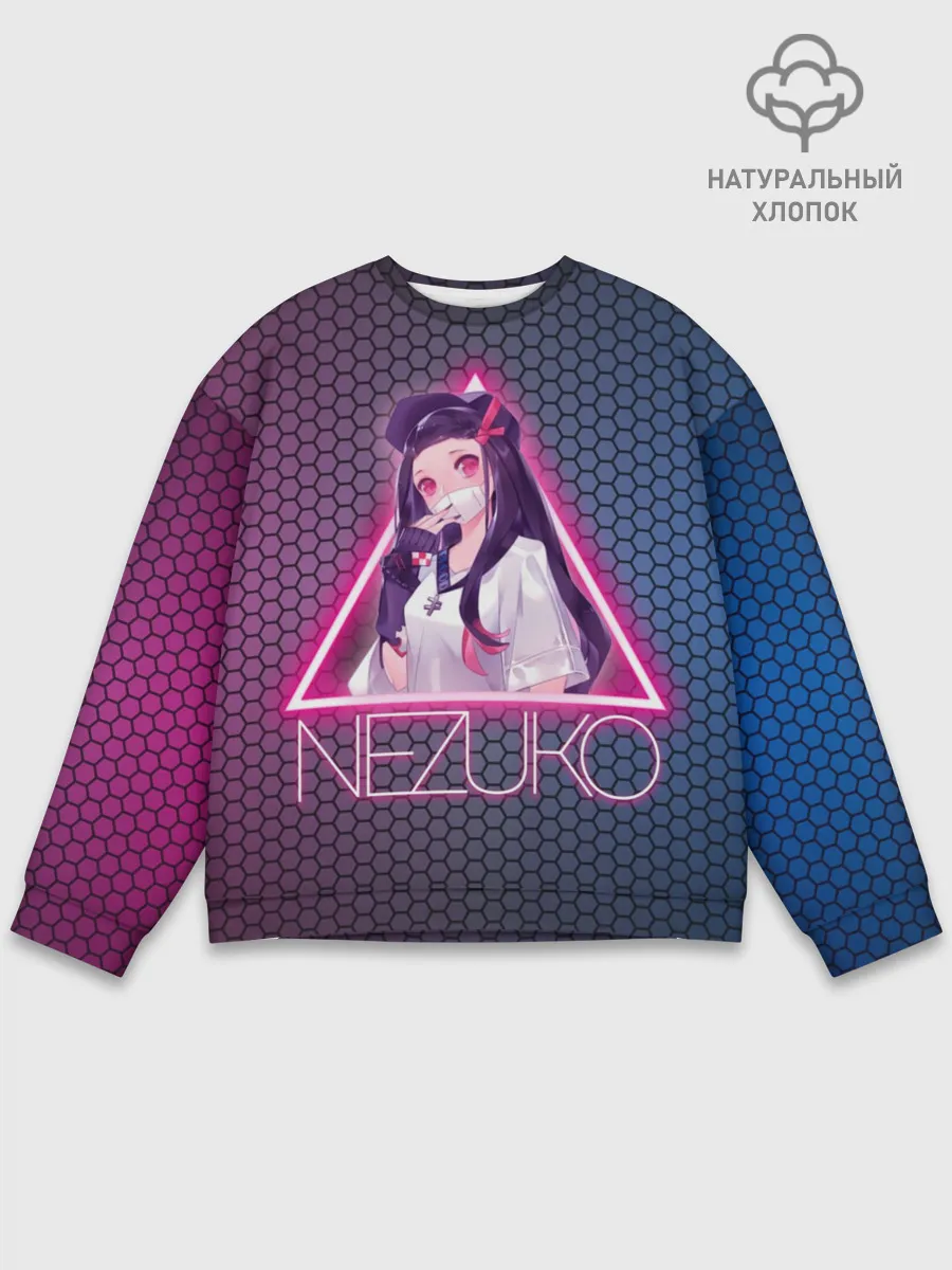 Мужской свитшот базовый / Незуко Камадо в треугольнике