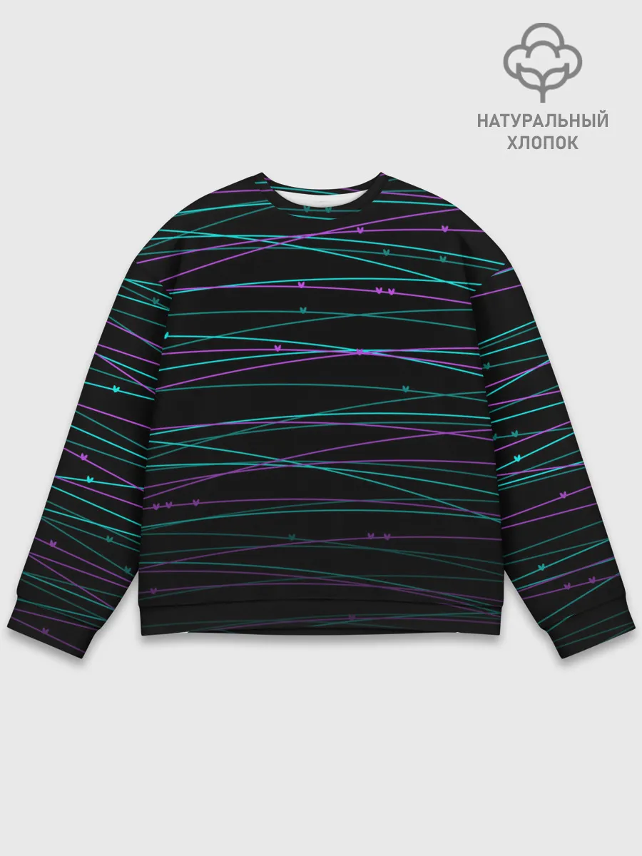 Мужской свитшот базовый / Неоновые тонкие нити
