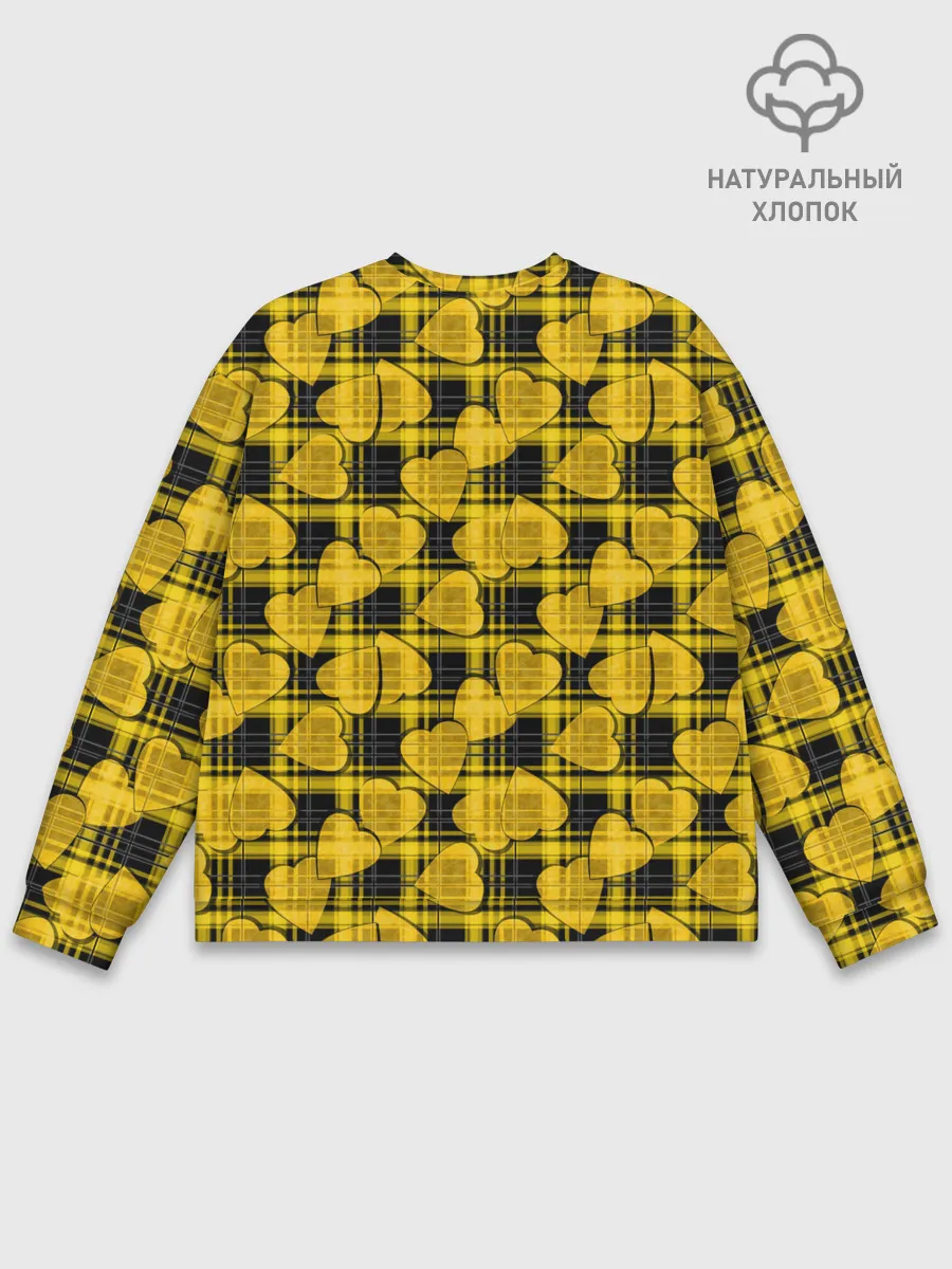 Мужской свитшот базовый / Желто-черный модный узор