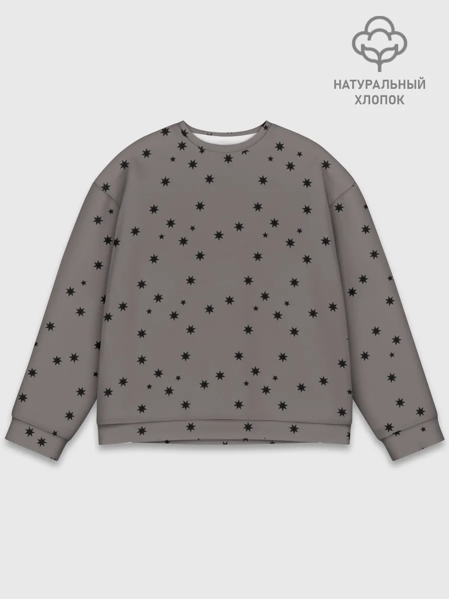 Мужской свитшот базовый / Звёзды На коричневом Фоне