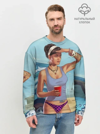 Мужской свитшот базовый / girl with coffee