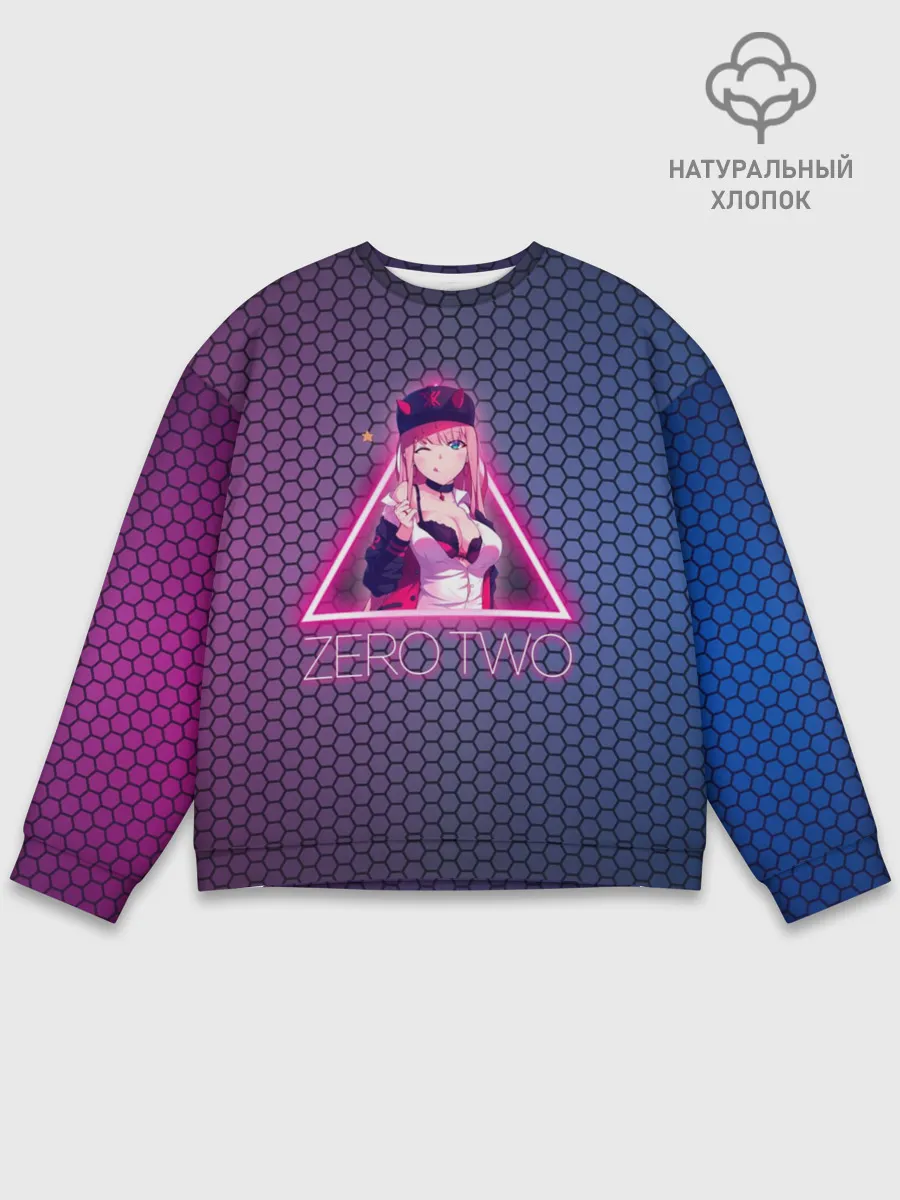 Мужской свитшот базовый / Zero Two в треугольнике