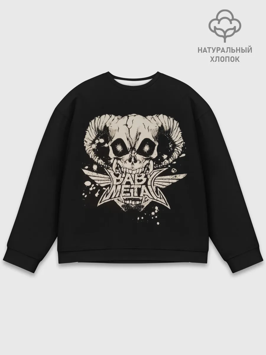 Мужской свитшот базовый / BabyMetal в челюстях демона