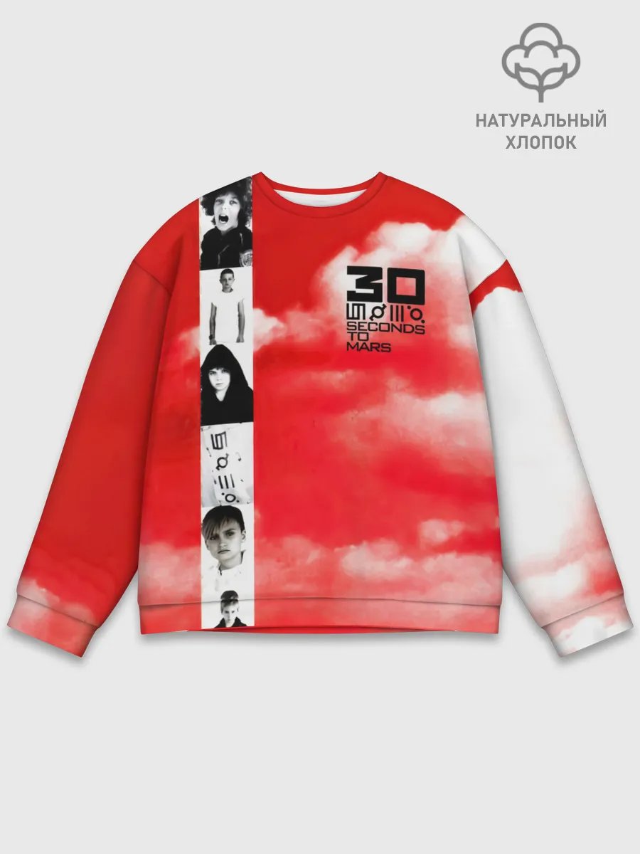 Мужской свитшот базовый / 30 Seconds to Mars красное небо