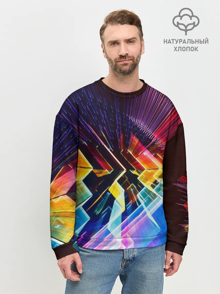 Мужской свитшот базовый / Цифровая радуга