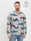 Мужской свитшот базовый / Кровожадные акулы паттерн