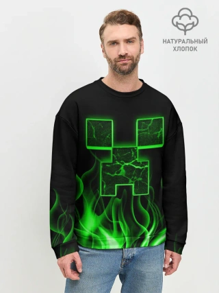 Мужской свитшот базовый / MINECRAFT TEXTURE FIRE