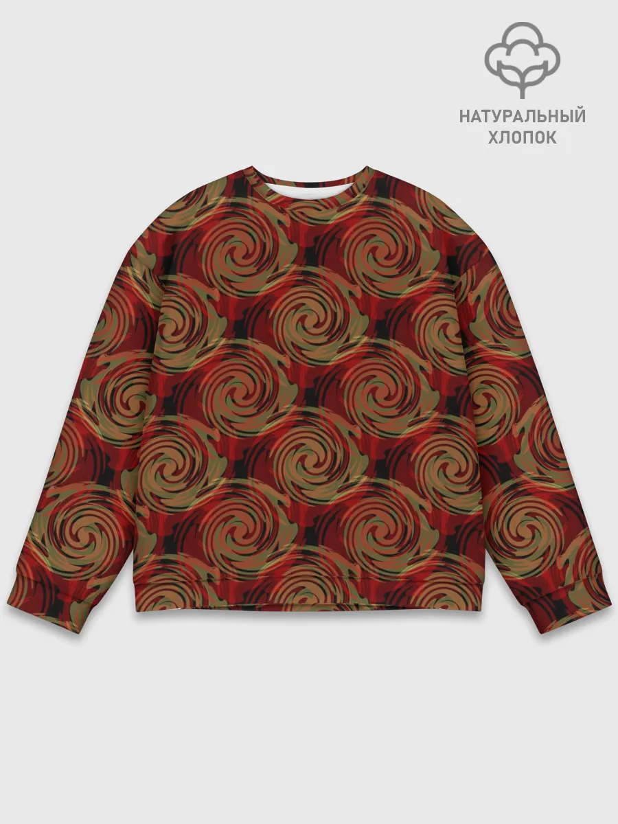 Мужской свитшот базовый / Красно-оливковый ретро