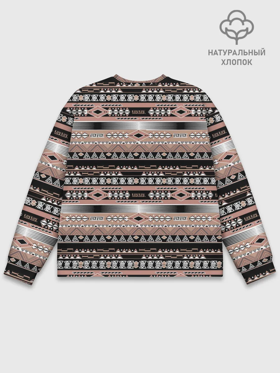Мужской свитшот базовый / Полосатый этнический орнамент