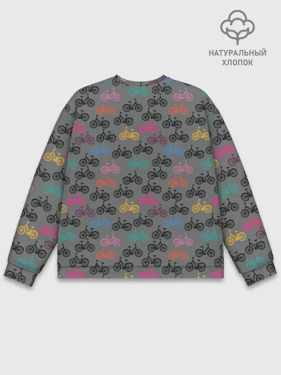 Мужской свитшот базовый / Цветные велосипеды паттерн
