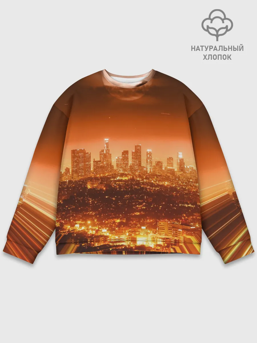 Мужской свитшот базовый / Закат в Нью Йорке