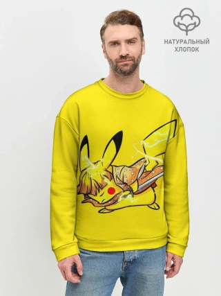 Мужской свитшот базовый / Пикачу Зеницу клинок демонов