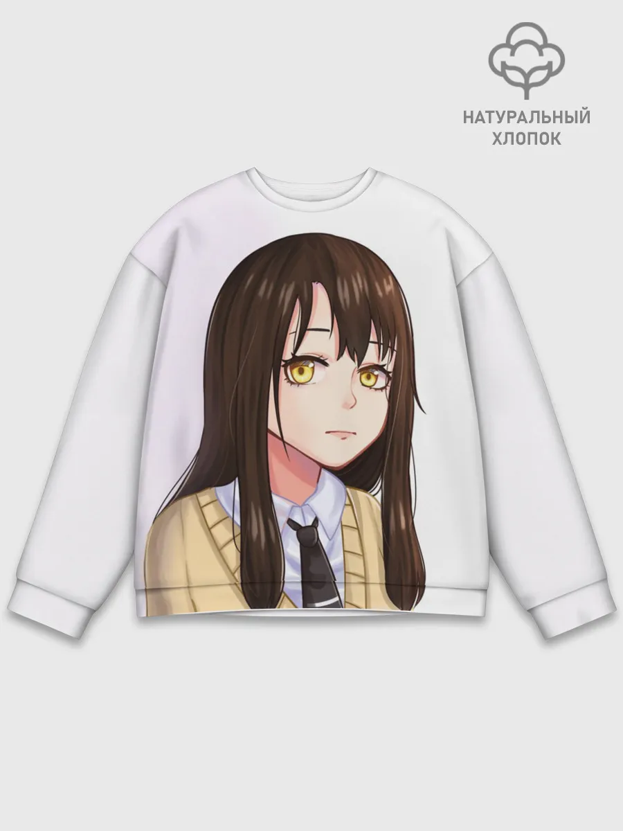 Мужской свитшот базовый / Девочка, которая видит это Мико Ёцуя