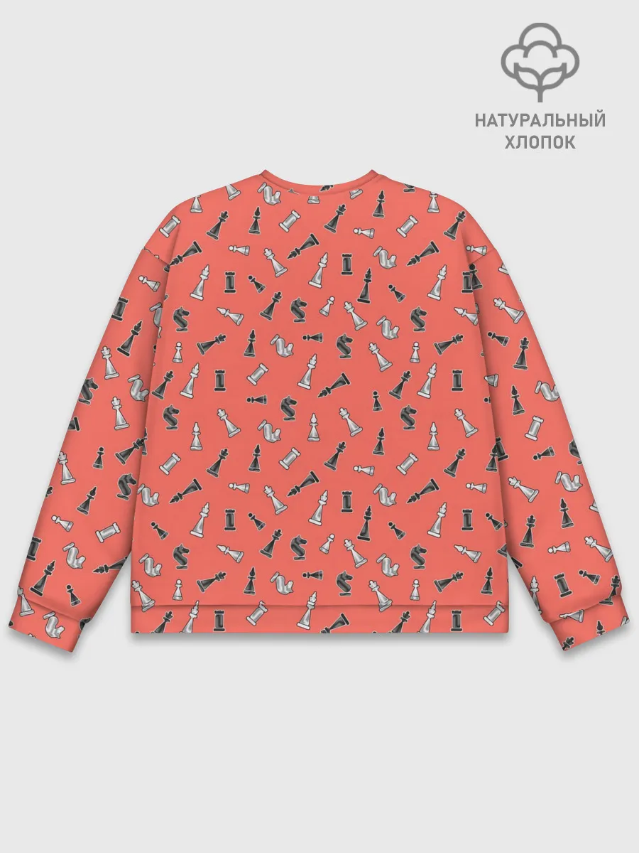 Мужской свитшот базовый / Шахматы паттерн