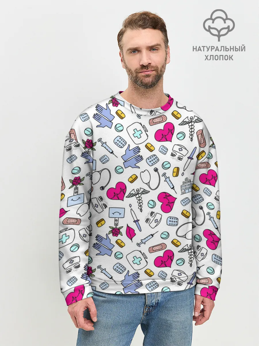 Мужской свитшот базовый / Медицинский паттерн