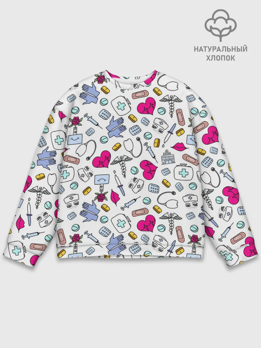 Мужской свитшот базовый / Медицинский паттерн