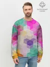 Мужской свитшот базовый / Абстрактный разноцветный узор