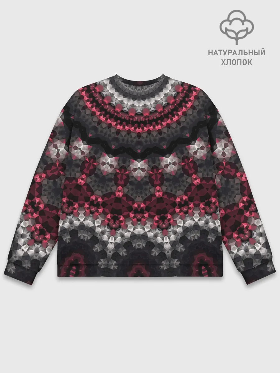 Мужской свитшот базовый / Красно-черный мозаичный узор