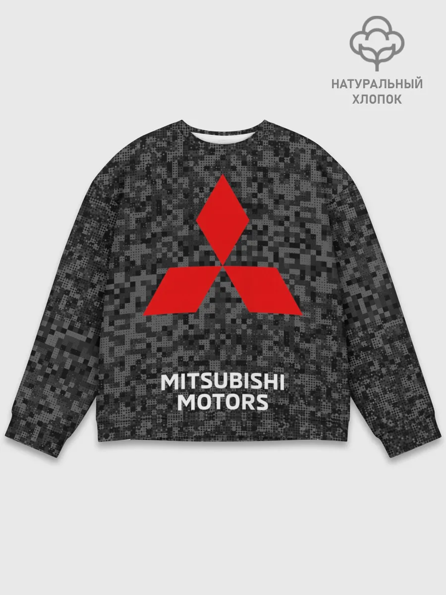 Мужской свитшот базовый / Митсубиси | Черный камуфляж
