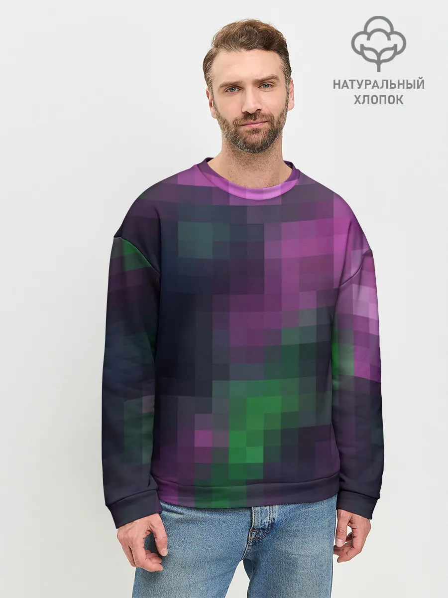 Мужской свитшот базовый / Разноцветный геометрический уз