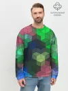 Мужской свитшот базовый / Разноцветный геометрический уз