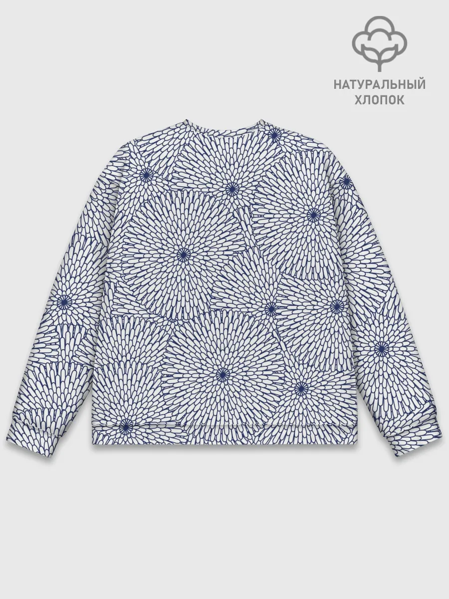 Мужской свитшот базовый / БЕЛЫЕ ХРИЗАНТЕМЫ | ПАТТЕРН