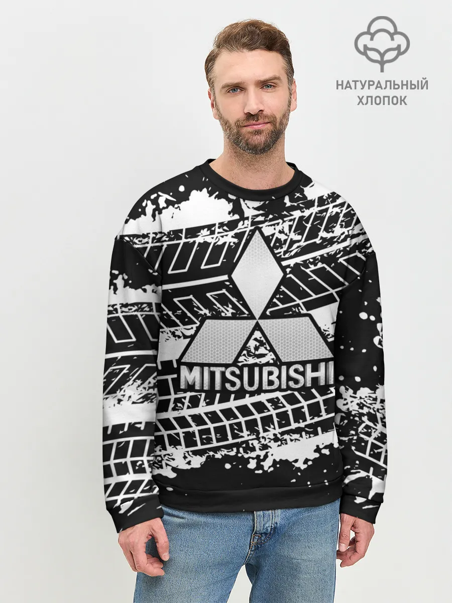 Мужской свитшот базовый / MITSUBISHI СЛЕДЫ ШИН
