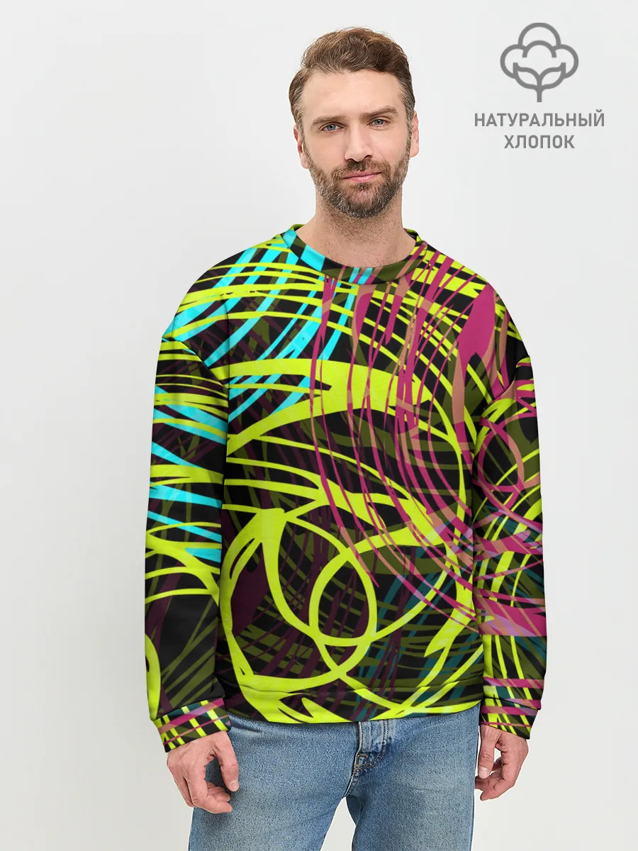 Мужской свитшот базовый / Разноцветные спирали