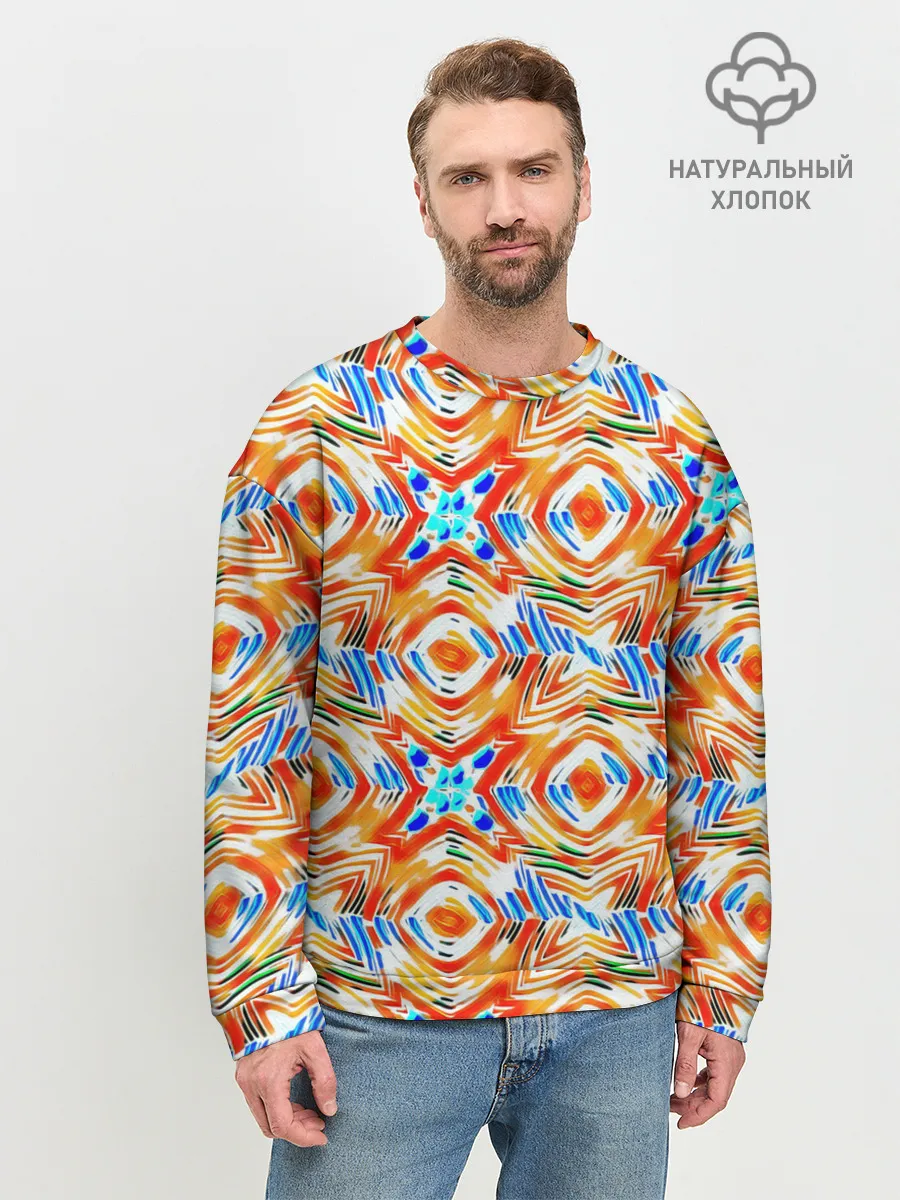 Мужской свитшот базовый / Летний абстрактный узор