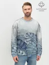 Мужской свитшот базовый / Синие листья