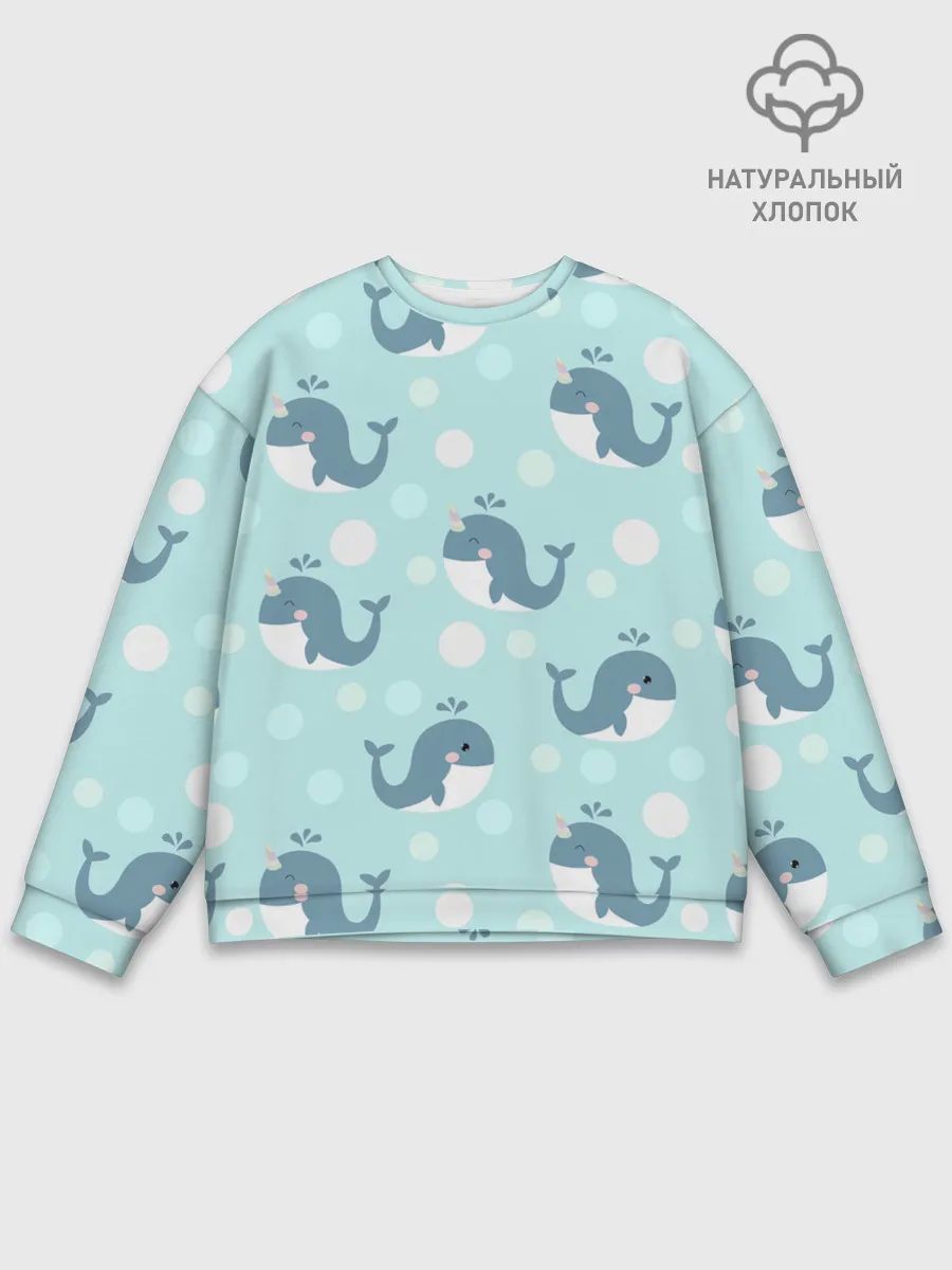 Мужской свитшот базовый / Единорогие киты