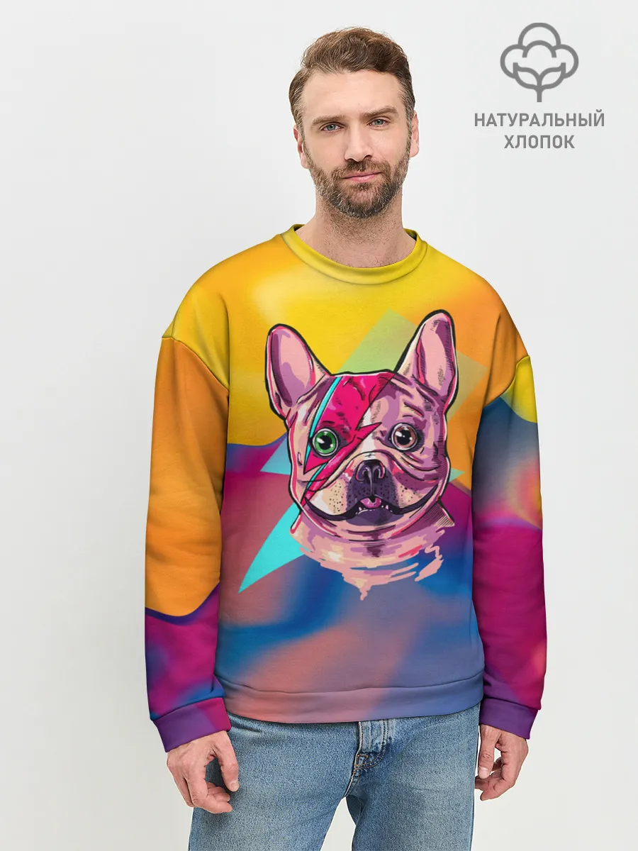 Мужской свитшот базовый / Собака с молнией