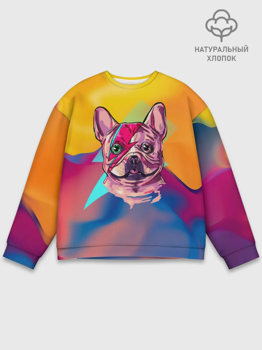 Мужской свитшот базовый / Собака с молнией